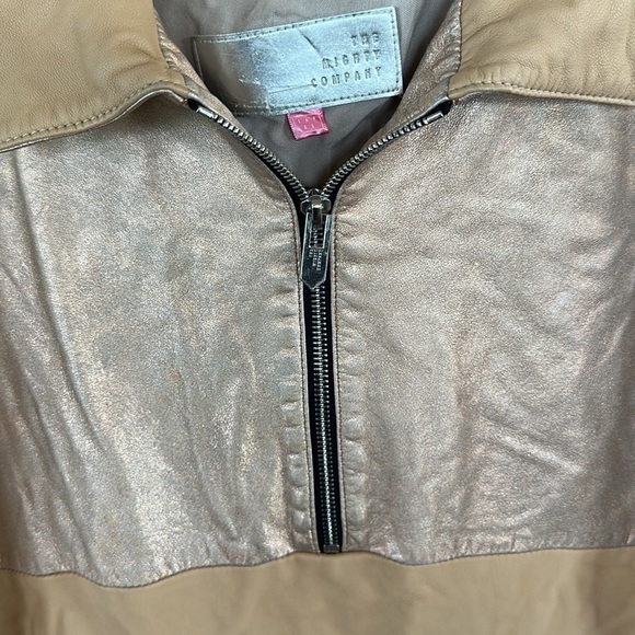 The Mighty Company Lamb leather 1/4 zip jacket size small EUC - Picture 4 of 8
